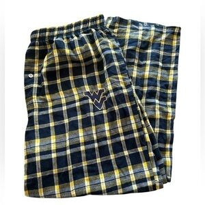 WVU Mountaineers Flannel Pajama PJ Pants - Mens Size XL - Blue and Gold